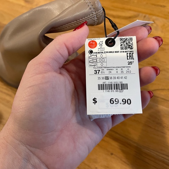 Zara Bottin Ankle Boot Size 37 - Picture 5 of 5